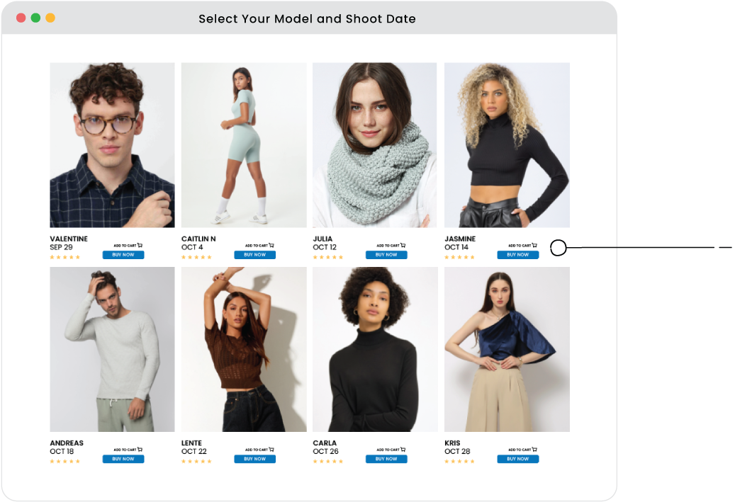Select Your Model And Shoot Date